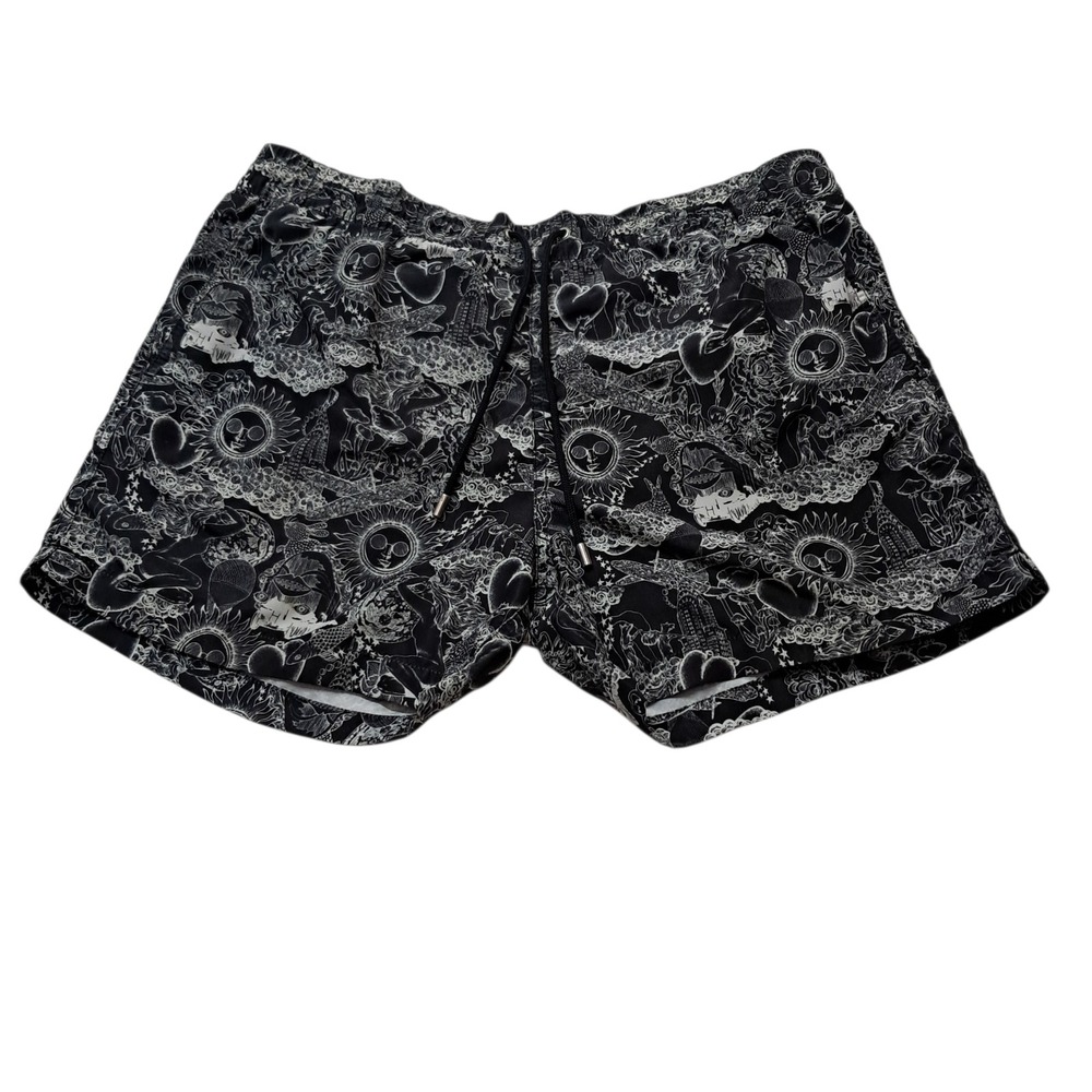 Paul Smith Swim Shorts Mens Medium Black Celestial Sun Moon Psychedelic Funky